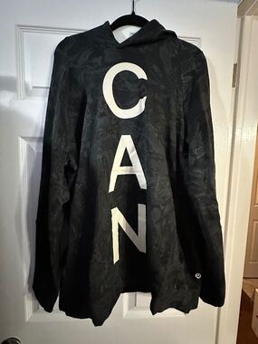 Lululemon Black Cowl Neck Hoodie “CAN” Graphic Sz XL